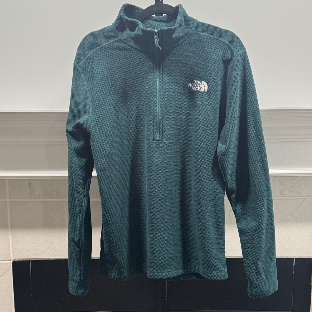 The North Face Men's 1/2 Zip Fleece Sweater Size M Green Outdoor Winter Sporty